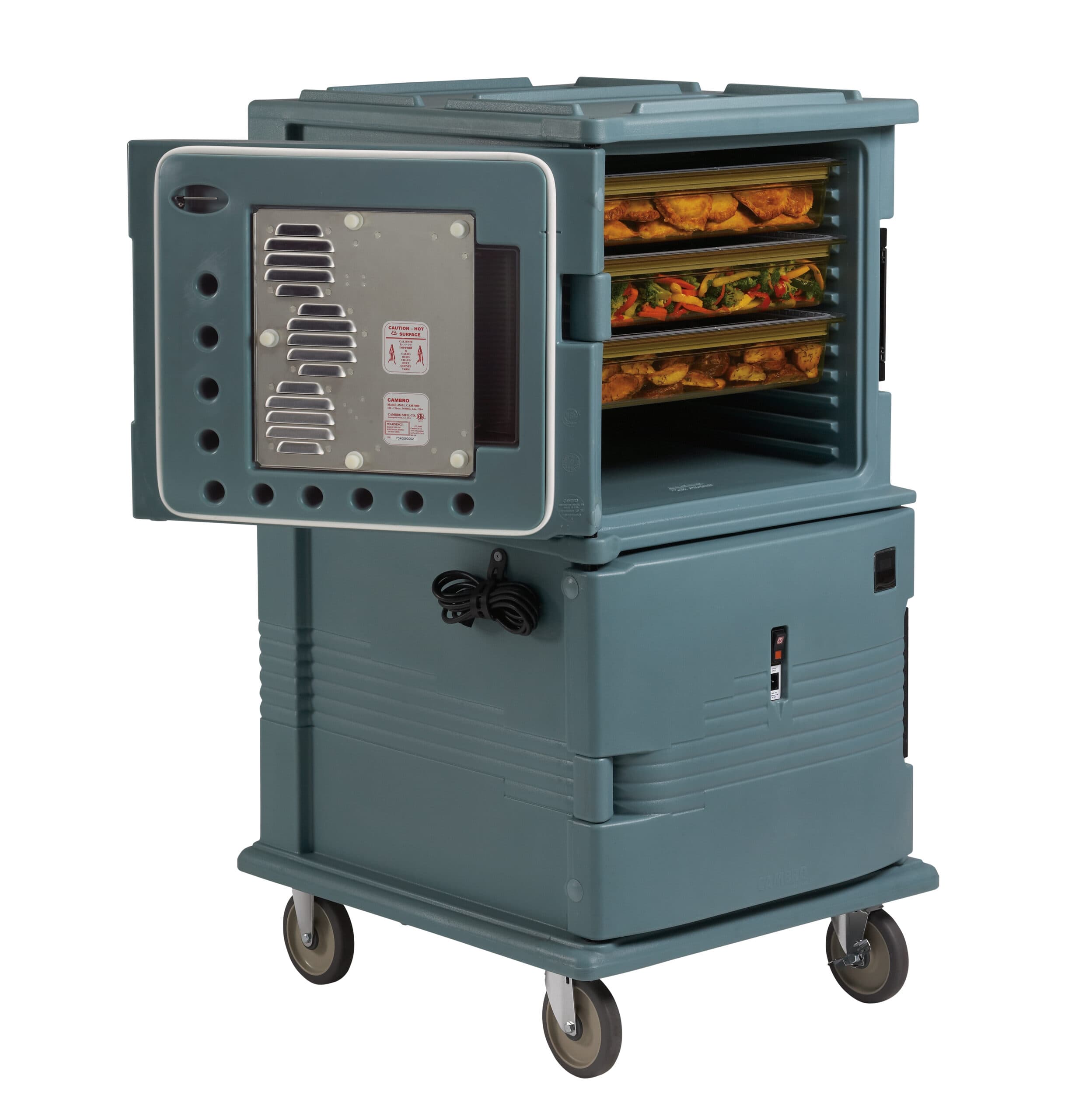Upc Electric Heated Front Loader 1600 Series Slate Blue - Two Cabinet with Wheels - 220V