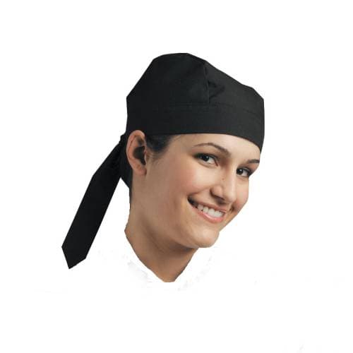 Chefs Uniform - Scull Cap (Tie At Back) Black