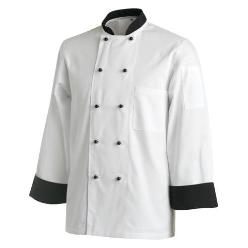 CHEFS UNIFORM JACKET CONTRAST LONG - X SMALL