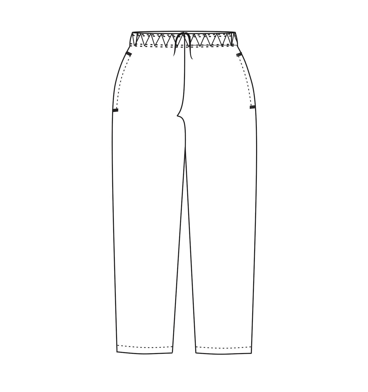 CHEFS UNIFORM - BAGGIES BLACK - MEDIUM - DRAWCORD