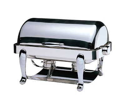 CHAFING DISH EURI RECTANGULAR ROLL TOP 18/10 S/STEEL 667 X 488 X 452MM 8LT