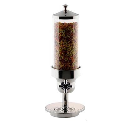 CEREAL DISPENSER SINGLE S/STEEL - POLYCARBONATE CYLINDER 265 X 200 X 595MM 3.7LT
