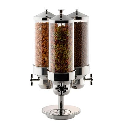 CEREAL DISPENSER TRIPLE S/STEEL - POLYCARBONATE CYLINDER 265 X 265 X 595MM 11LT