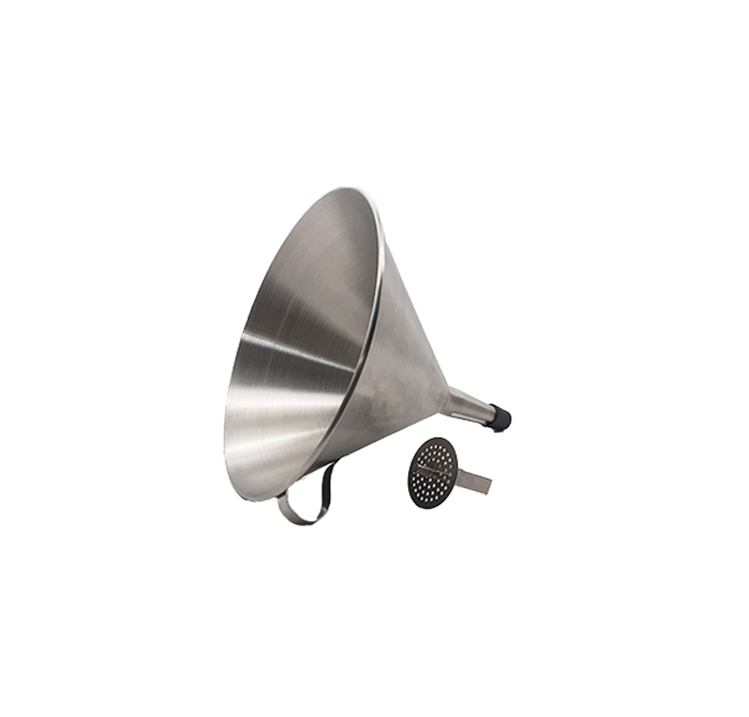FUNNEL ROUND - S/STEEL WITH REMOVABLE STRAINER - 120MM