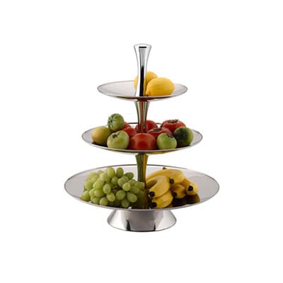 FRUIT STAND S/STEEL - 3-TIER 18/10 D375 X H530MM