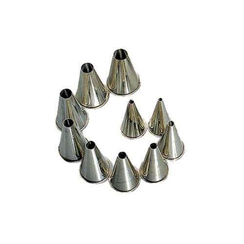 NOZZLE SET METAL - PLAIN 10 PIECE