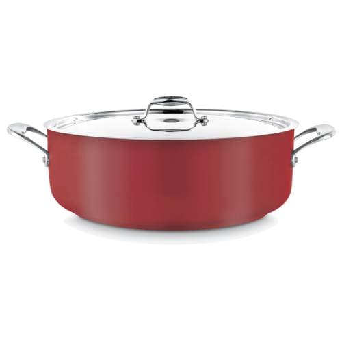 POT - LOW CASSEROLE - 8.9L WITH LID - RED