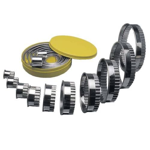 Round Cutter Set S/Steel- Fluted 10 Piece
