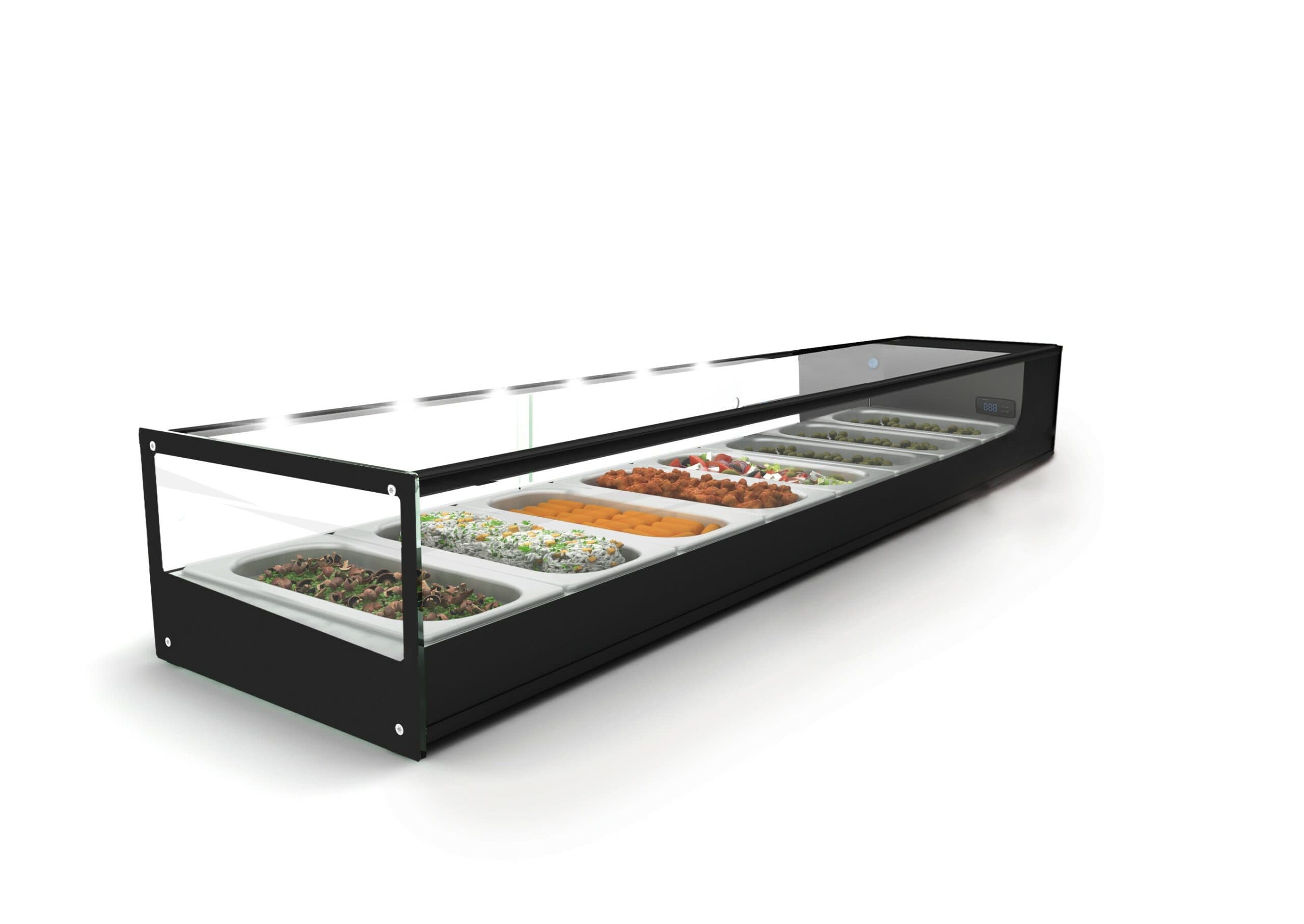 Cold Food Bar - Salvadore 8 Insert - Black (Square)