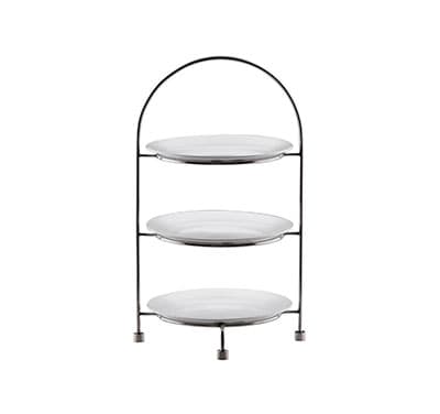 TEA CAKE STAND 3 TIER - 18/10 S/STEEL (27CM PLATES NOT INCLUDED) L256 X W256 X H421MM