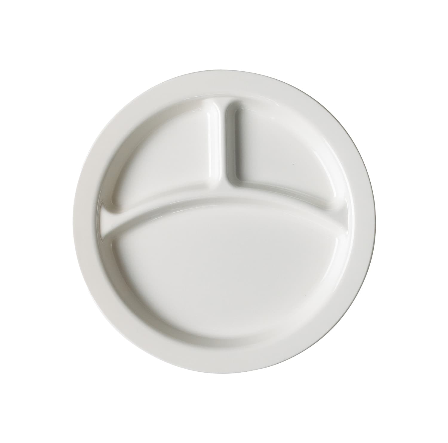 POLYCARBONATE 3 DIVISION DINNER PLATE 22.9CM DIAMETER - WHITE