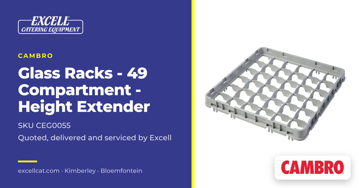 GLASS RACKS - 49 COMPARTMENT - HEIGHT EXTENDER — Excell Catering Equipment